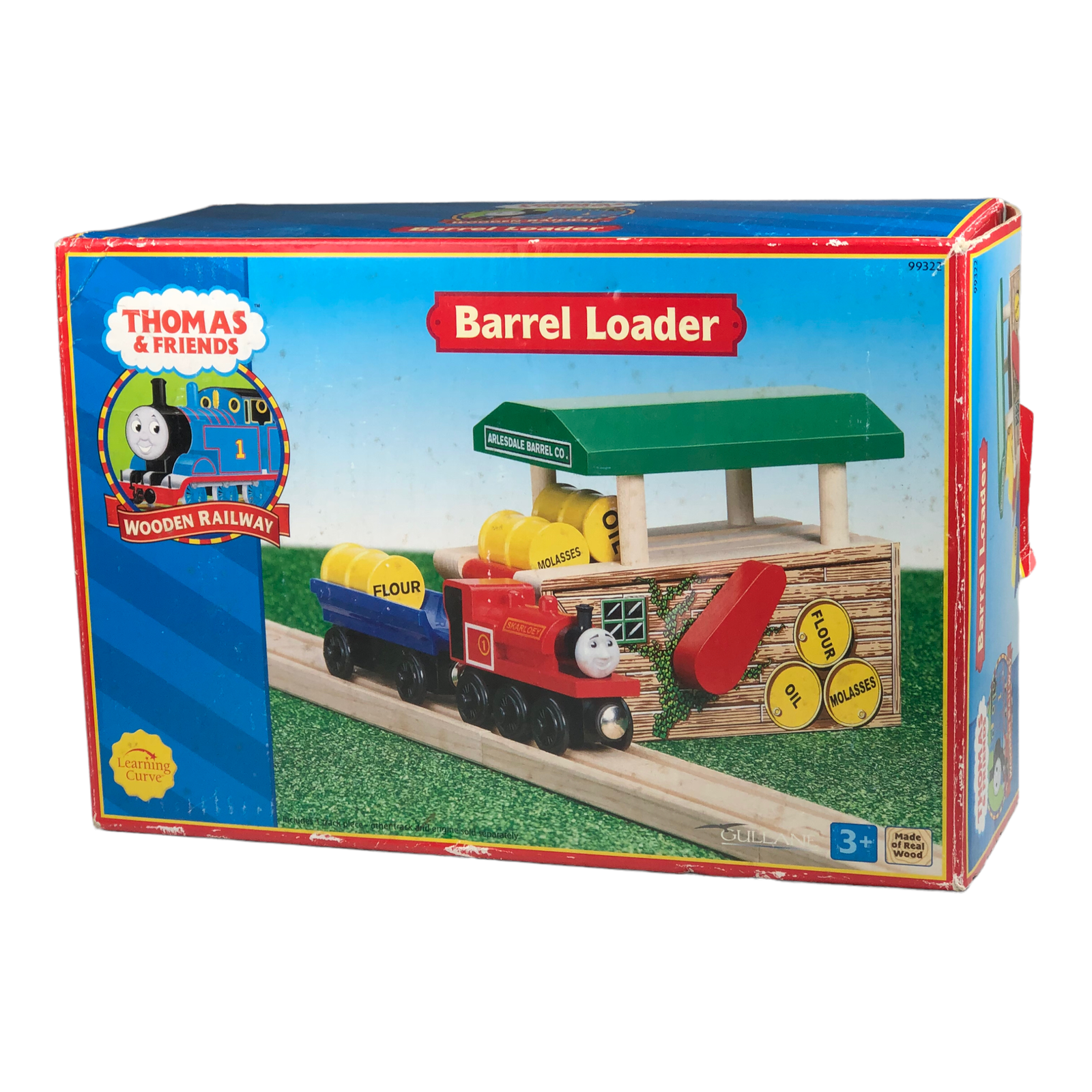 Thomas wooden railway Around the authentic barrel loader set. Includes stepney, rheneas, b