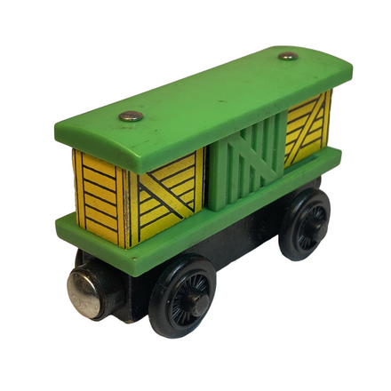 2003 Wooden Railway Green & Yellow Box Car