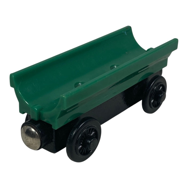 Wooden Railway Green Barrel Car