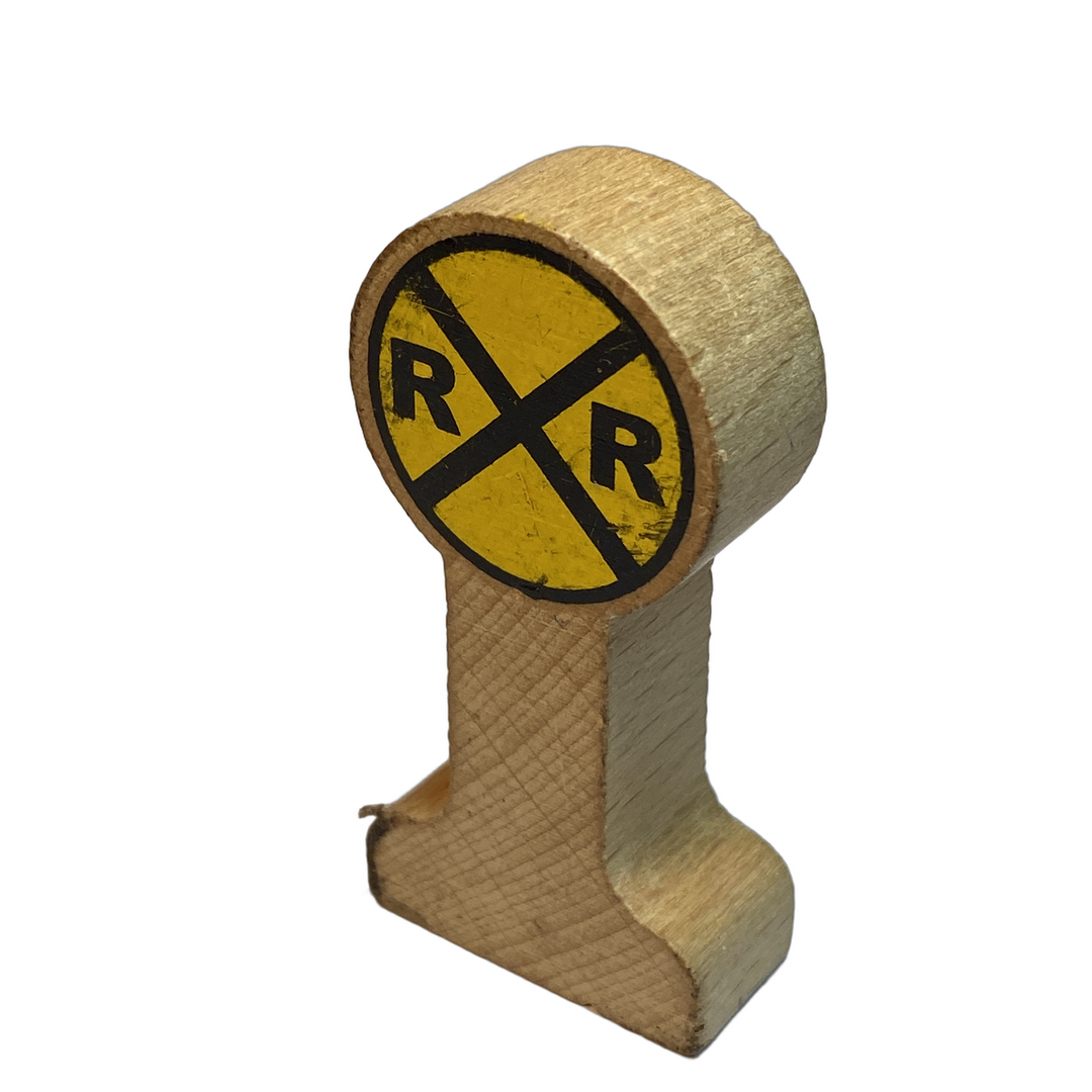 Wooden Railway Outlined Railroad Crossing Sign